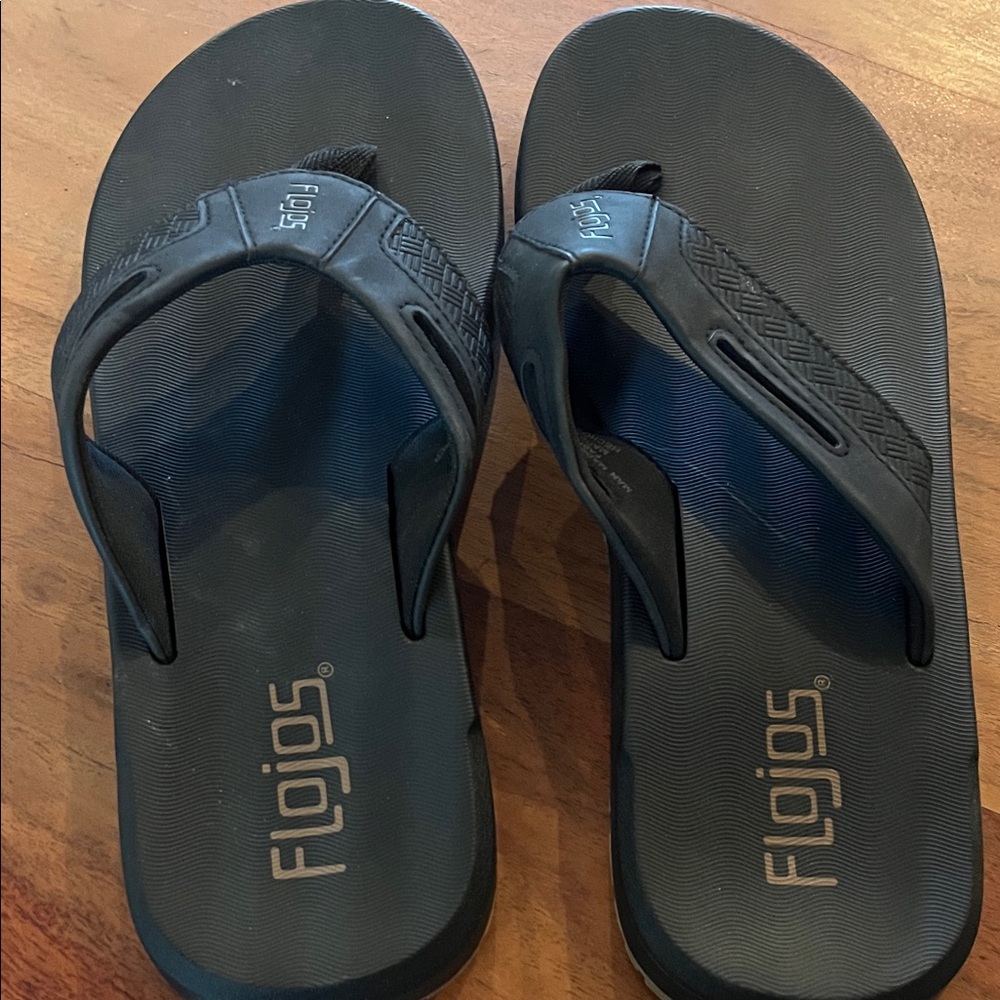 Flojos Dark Flip Flops size 8 brand new. Never worn.